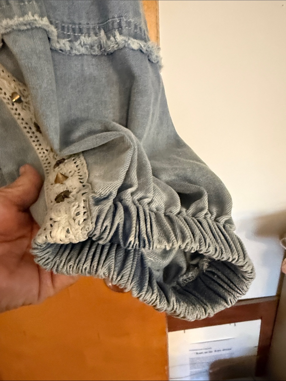 POL Denim Lightweight Pants - Patches, Embroidery/Rivets On Sides Never worn - Picture 4 of 6
